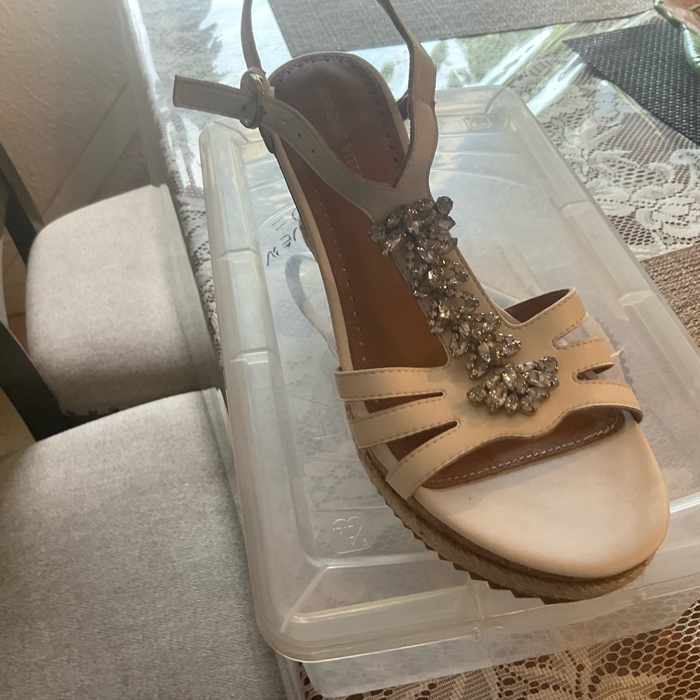 Elegant white Sandals with Embellishments